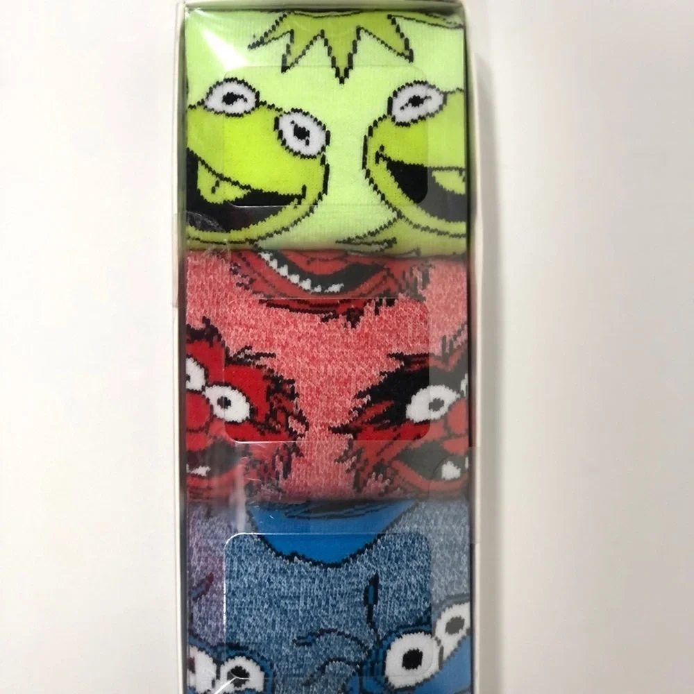 THE MUPPETS 3 Pair Crew Socks 8-12 NEW